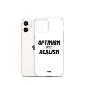 Optimism and Realism iPhone Case - black on white