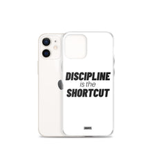 Load image into Gallery viewer, Discipline is the Shortcut iPhone Case - black on white