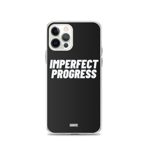 Imperfect Progress iPhone Case - white on black