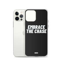 Load image into Gallery viewer, Embrace The Chase iPhone Case - white on black