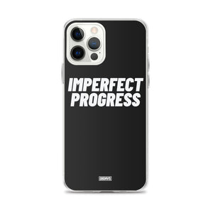 Imperfect Progress iPhone Case - white on black