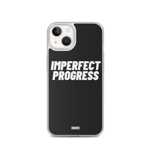 Imperfect Progress iPhone Case - white on black