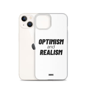 Optimism and Realism iPhone Case - black on white