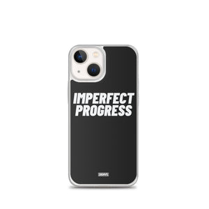 Imperfect Progress iPhone Case - white on black