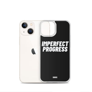 Imperfect Progress iPhone Case - white on black