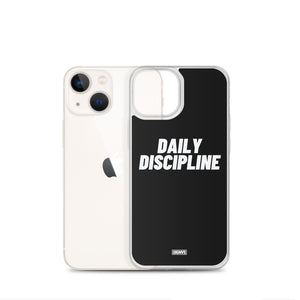 Daily Discipline iPhone Case - white on black