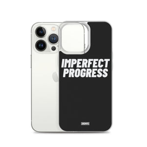 Imperfect Progress iPhone Case - white on black