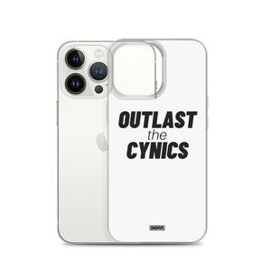 Outlast the Cynics iPhone Case - black on white