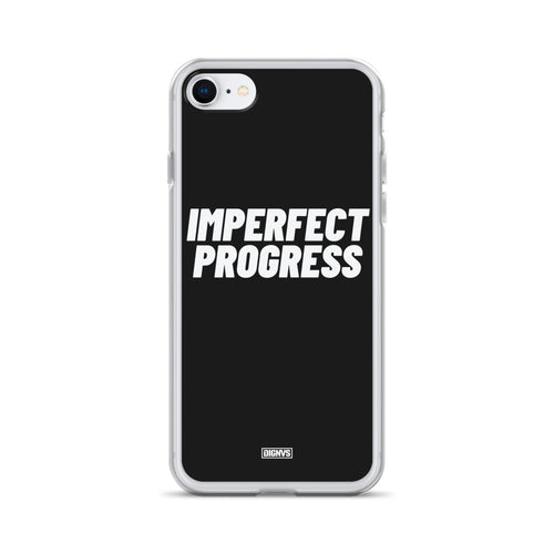 Imperfect Progress iPhone Case - white on black
