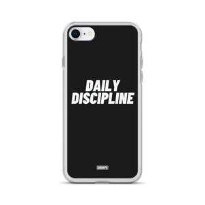 Daily Discipline iPhone Case - white on black