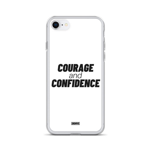 Courage and Confidence iPhone Case - black on white