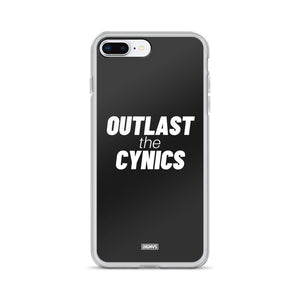 Outlast the Cynics iPhone Case - white on black