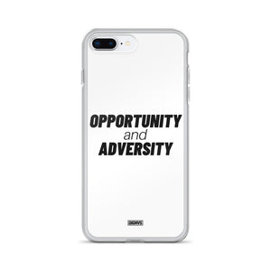 Opportunity and Adversity iPhone Case - black on white