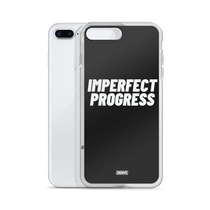 Imperfect Progress iPhone Case - white on black