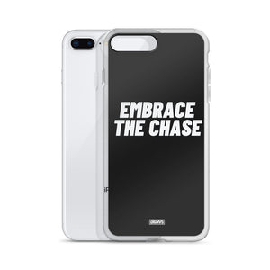 Embrace The Chase iPhone Case - white on black