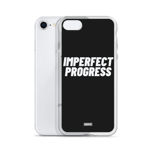 Imperfect Progress iPhone Case - white on black