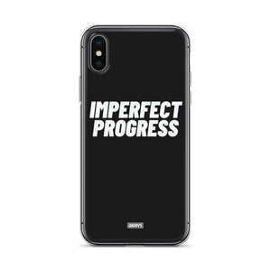 Imperfect Progress iPhone Case - white on black