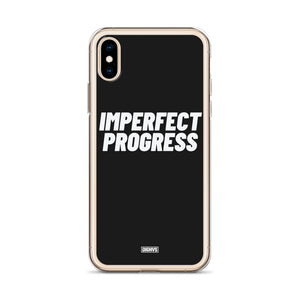 Imperfect Progress iPhone Case - white on black