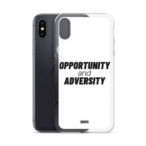 Opportunity and Adversity iPhone Case - black on white