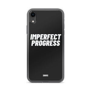 Imperfect Progress iPhone Case - white on black