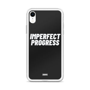 Imperfect Progress iPhone Case - white on black