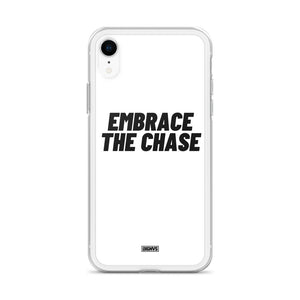 Embrace The Chase iPhone Case - black on white