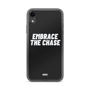 Embrace The Chase iPhone Case - white on black