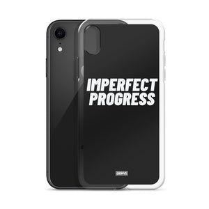 Imperfect Progress iPhone Case - white on black