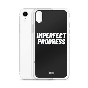 Imperfect Progress iPhone Case - white on black