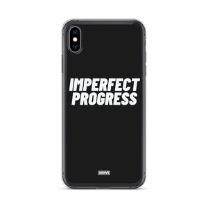 Imperfect Progress iPhone Case - white on black