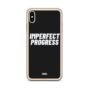 Imperfect Progress iPhone Case - white on black