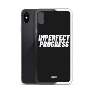 Imperfect Progress iPhone Case - white on black